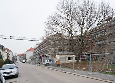 Der Rohbau der 144. Grundschule in Dresden-Pieschen ist fertiggestellt